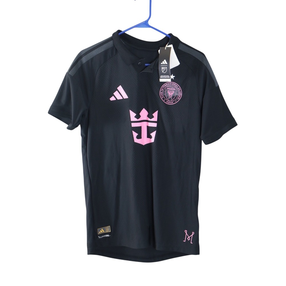 Adidas Inter Miami Away Jersey Messi 10 Black Pink Slim Fit Medium NWT - Picture 2 of 12